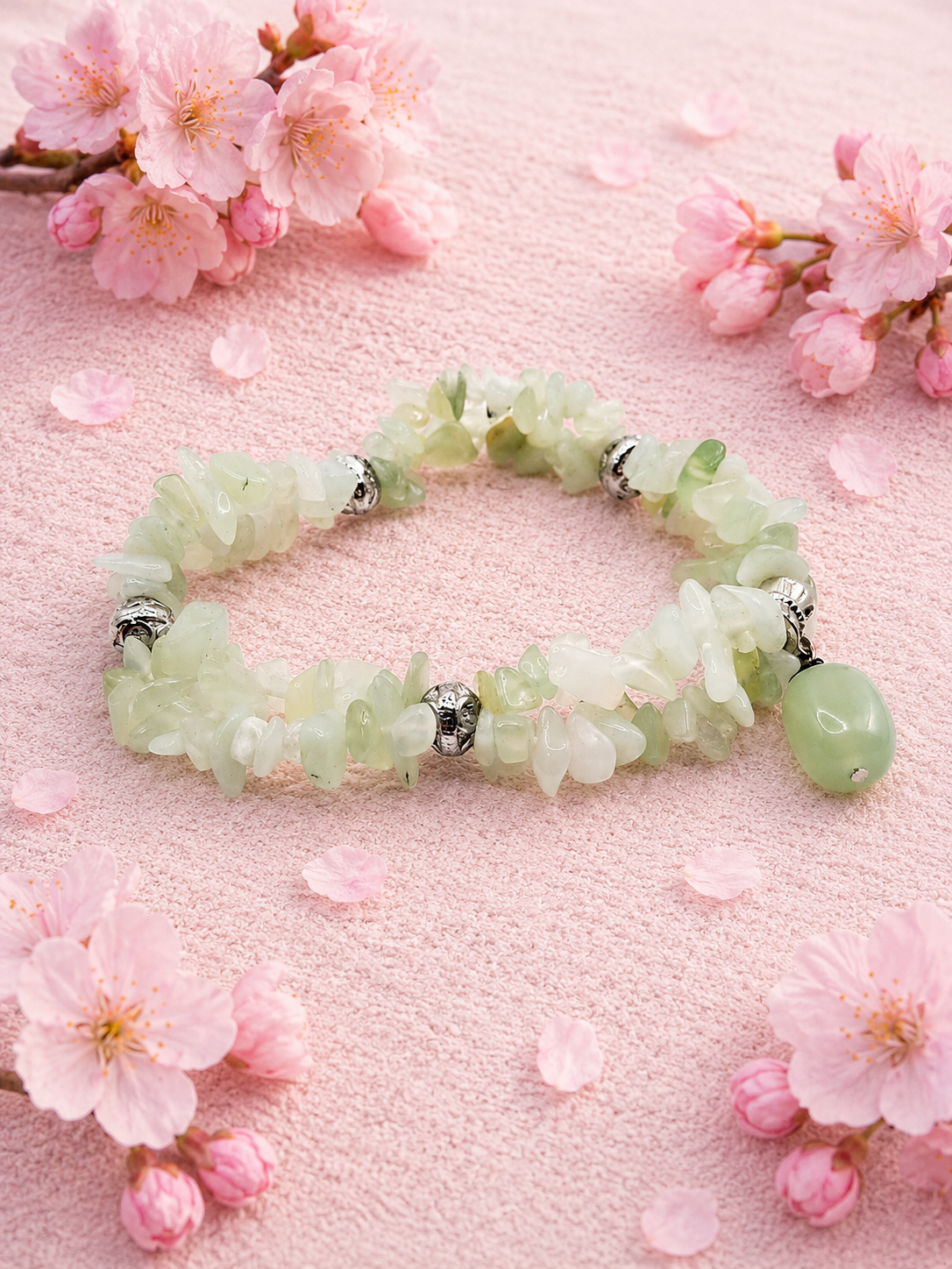 Jade Serpentijn splitarmband met hanger