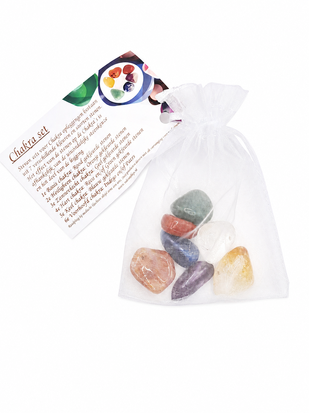 Chakra trommelstenen in buideltje