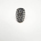 Ring bloem des levens messing zilverkleur
